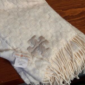 Tory Burch Ivory Woven Scarf